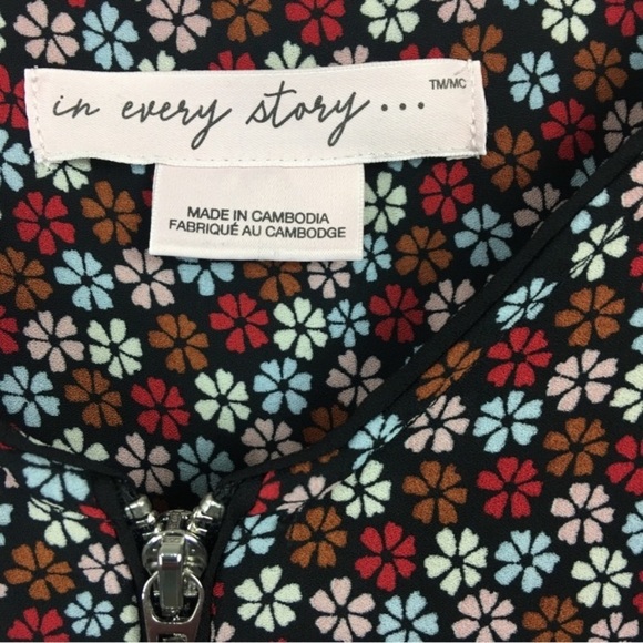 4/$45 IN EVERY STORY Black Colorful Floral Sleeveless Tank Top Curvy Plus 2X - Picture 5 of 5